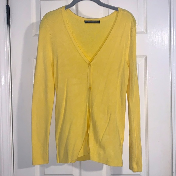 Threadbare yellow V neck cardigan button down, long sleeve, SZ 6 - Picture 4 of 8